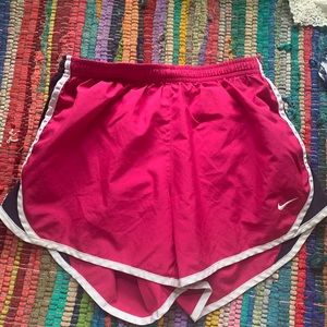 navy and pink nike shorts